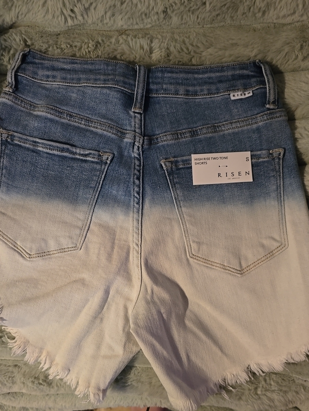 RISEN Women's Blue Ombre Denim Shorts - Picture 4 of 4